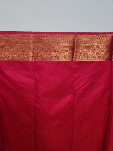 Raani Pink Semi Kaanchi Saree with Gold Zari & Small Butta Design