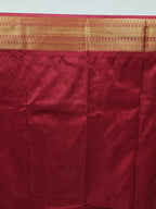Purple Semi Kanchi Saree with Gold Zari Checks & Maroon Pallu
