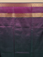 Wine Purple Semi Kanchi Saree with Silver Zari & Dual tone Purple Pallu