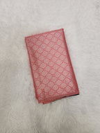 Powder Pink Semi Kanchi Saree with Silver Zari & Turquoise Pallu