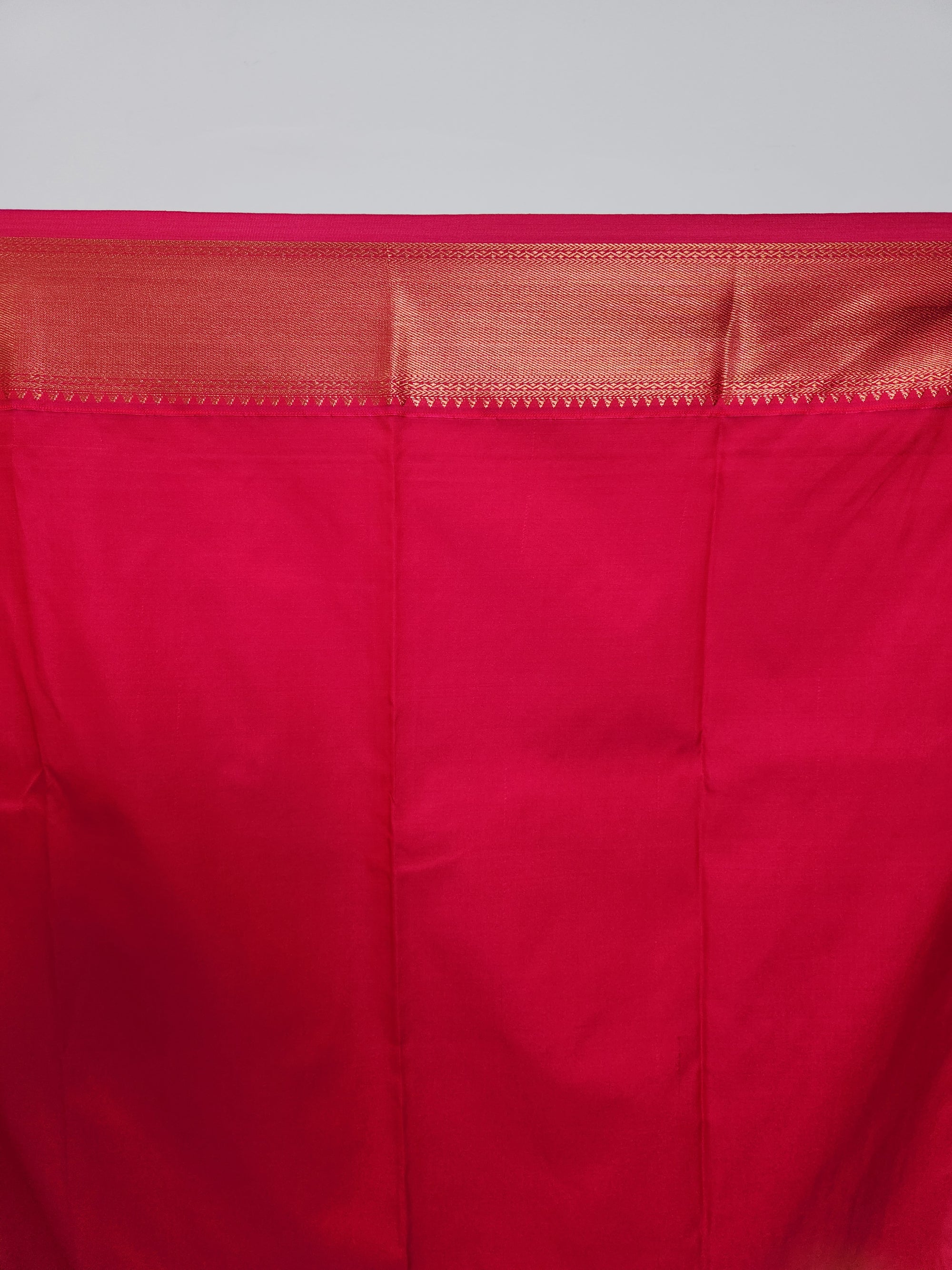 Baby Blue Semi Kanchi Saree with Copper Zari & Dark Pink Pallu