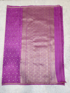 Lilac Fancy Saree With Copper Zari & Small Butta Design
