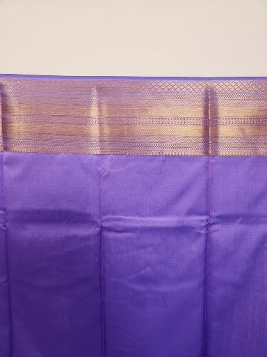Lavender Purple Semi Kaanchi Saree with Copper Zari & Small Butta Design