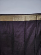 Dark Brown Semi Kaanchi Saree with Copper Zari & Small Butta Design
