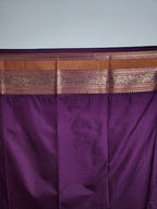 Mango Yellow Semi Kaanchi Saree with Copper Zari & Small Butta Design