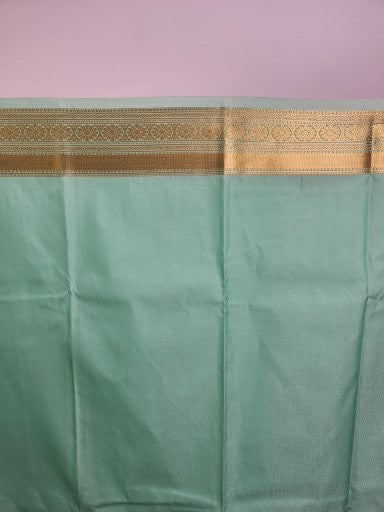 Dark Blue Semi Kanchi Saree with Copper Zari & Small Butta Design