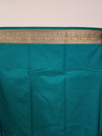 Salmon Semi Kanchi Saree with Copper Zari & Horizontal Line Design
