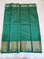 Dark Green Fancy Saree With Copper Zari & Dark Green Pallu