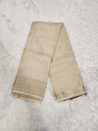 Cream Fancy Saree With Copper Zari & Cream Pallu Design