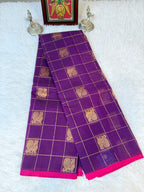 100 Counts Rich Pallu Kanchi Cotton Saree in Purple