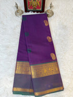 100 Counts Rich Pallu Kanchi Cotton Saree in Violet