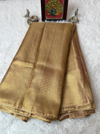 Gold Tissue Saree with Full Zari & Elephant Butta Design