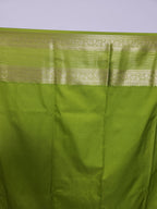 Raani Pink Semi Kaanchi Saree with Copper Zari & Parrot Green Pallu Design