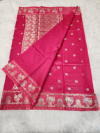 Barbie Soft Silk Saree with Silver Zari & Small Butta Design - Urban Weave Sarees