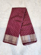 Dark Brown Fancy Saree With Copper Zari & Dark Brown Pallu Design - Urban Weave Sarees