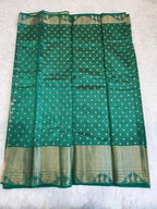 Dark Green Fancy Saree With Copper Zari & Dark Green Pallu - Urban Weave Sarees