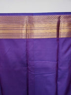 Dark Purple Semi Kanchi Saree with Copper Zari & Small Butta Design - Urban Weave Sarees