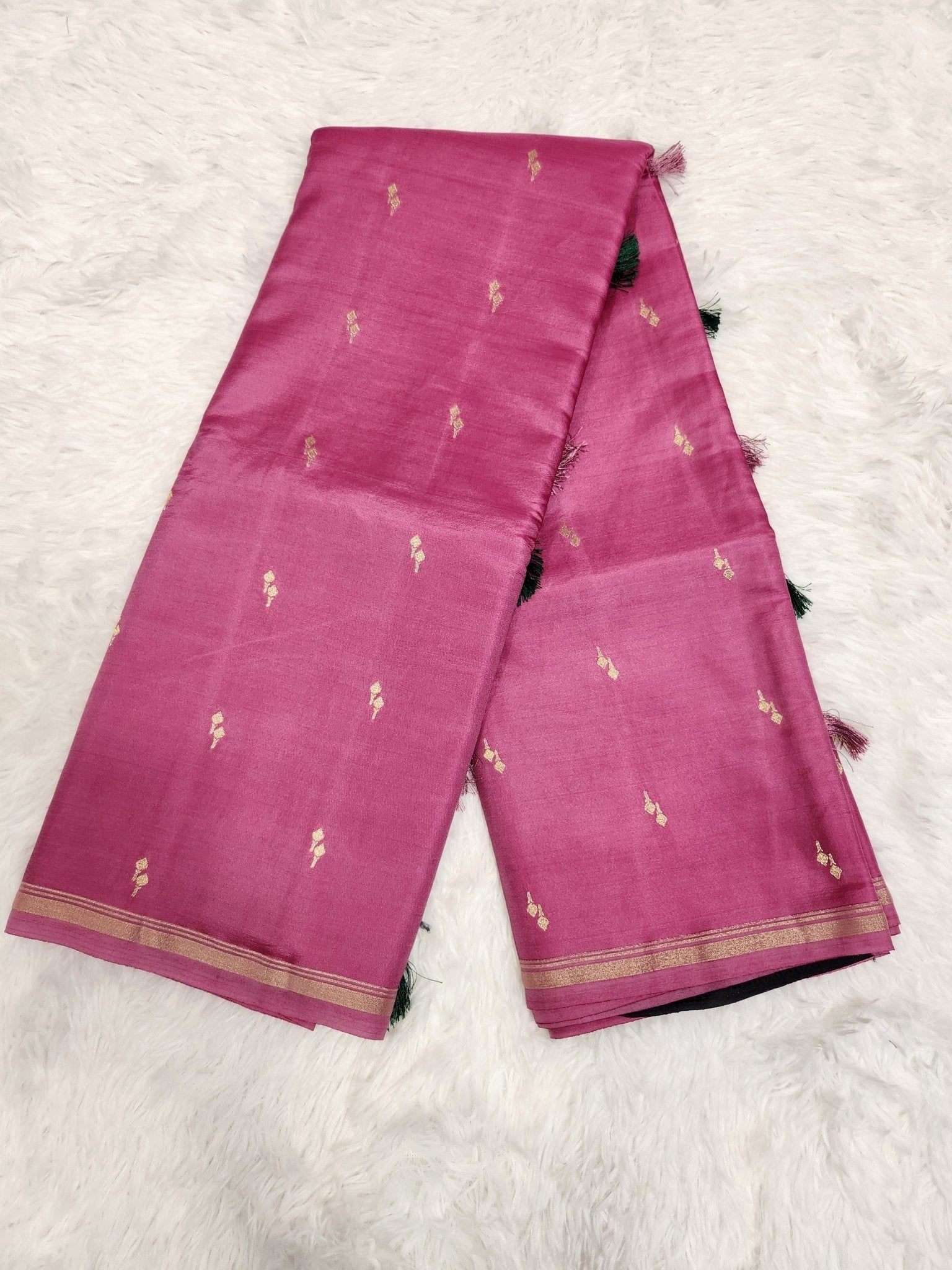 Dark Purple Soft Silk Saree With Vel Butta - Urban Weave Sarees