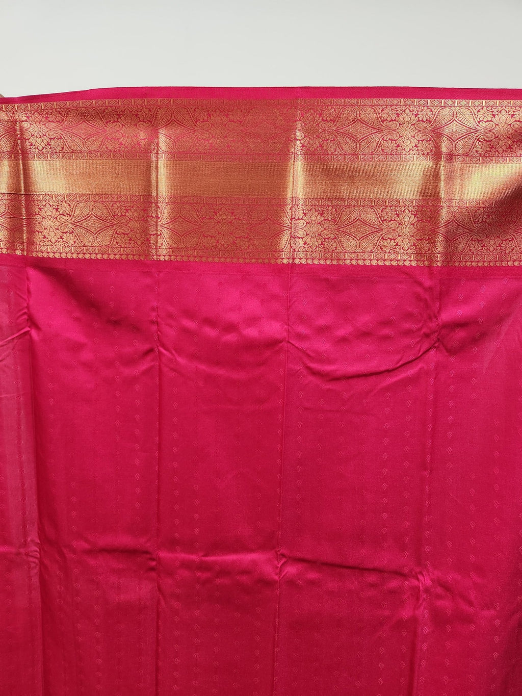 Dark Yellow Semi Kanchi Saree with Gold Zari & Pink Pallu - Urban Weave Sarees
