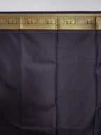 Dual Tone Grey Purple Semi Kanchi Saree with Gold Zari & Jet Black Pallu - Urban Weave Sarees