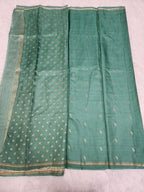 Emerald Green Soft Silk Saree With Copper Zari & Small Vel Butta Design - Urban Weave Sarees