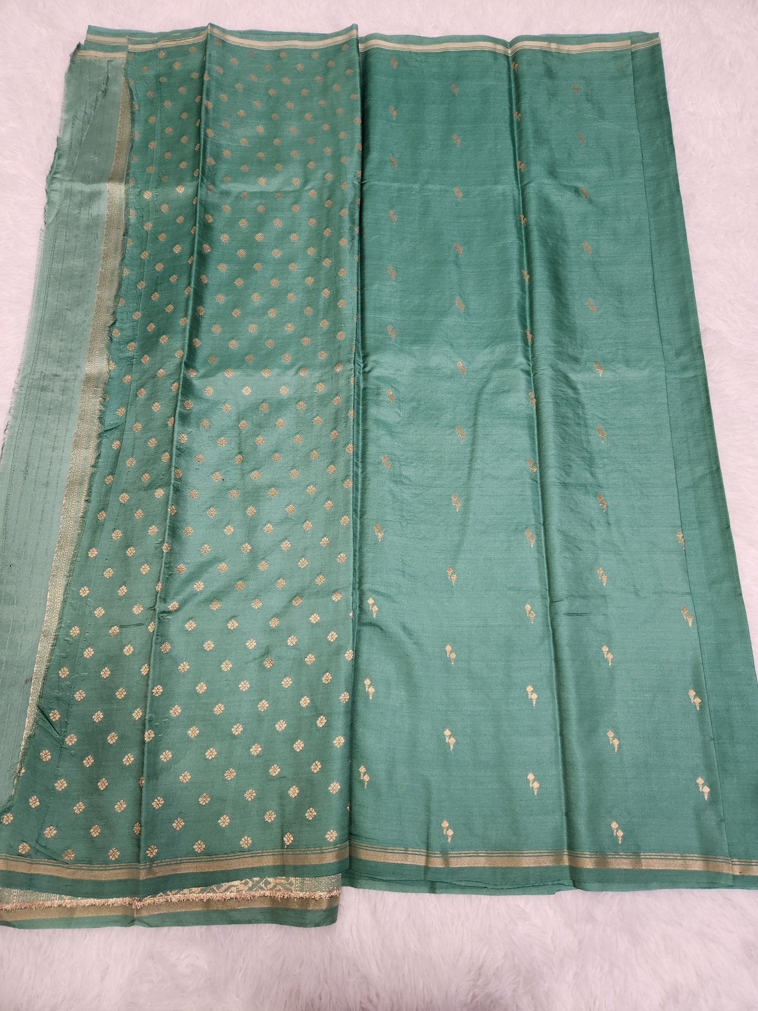 Emerald Green Soft Silk Saree with Vel Butta - Urban Weave Sarees