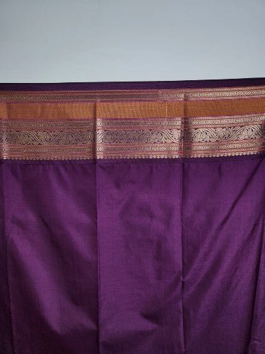 Mango Yellow Semi Kaanchi Saree with Copper Zari & Small Butta Design - Urban Weave Sarees