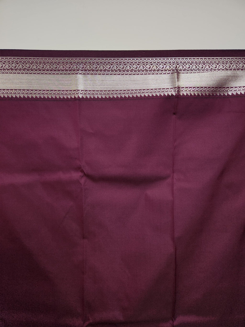 Mango Yellow Semi Kanchi Saree with Silver Zari & Purple Pallu - Urban Weave Sarees