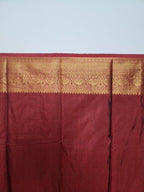 Maroon Semi Kanchi Saree with Gold Zari & Small Butta Design - Urban Weave Sarees