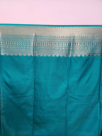 Mauve Semi Kanchi Saree with Copper Zari & Turquoise Pallu - Urban Weave Sarees