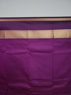 Mint Green Semi Kanchi Saree with Gold Zari & Purple Pallu - Urban Weave Sarees