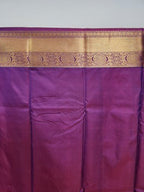 Parrot Purple Semi Kaanchi Saree with Copper Zari & Small Butta Design - Urban Weave Sarees
