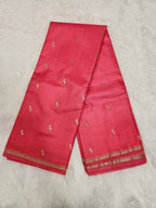 Peach Soft Silk Saree with Vel Butta - Urban Weave Sarees