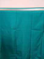 Powder Pink Semi Kanchi Saree with Silver Zari & Turquoise Pallu - Urban Weave Sarees