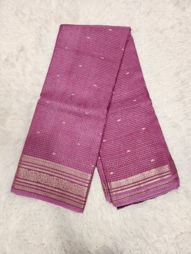 Purple Fancy Saree With Copper Zari & Purple Pallu Design - Urban Weave Sarees