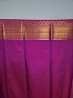 Purple Semi Kaanchi Saree with Copper Zari & Small Butta Design - Urban Weave Sarees