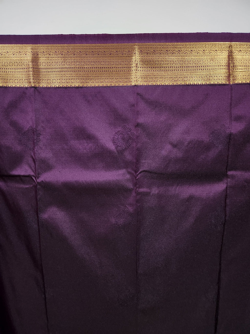 Purple Semi Kanchi Saree with Gold Zari & Big Border - Urban Weave Sarees