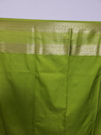 Raani Pink Semi Kaanchi Saree with Copper Zari & Parrot Green Pallu Design - Urban Weave Sarees