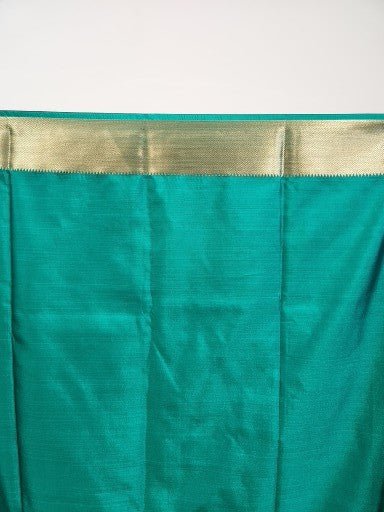 Raani Pink Semi Kaanchi Saree with Gold Zari & Small Butta Design - Urban Weave Sarees