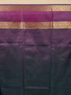 Wine Purple Semi Kanchi Saree with Silver Zari & Dual tone Purple Pallu - Urban Weave Sarees