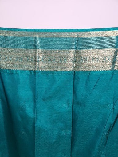 Wine Red Semi Kaanchi Saree with Copper Zari & Small Butta Design - Urban Weave Sarees